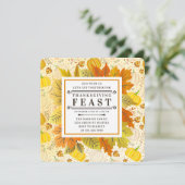 かぼちゃ 秋 落葉 実り パターン 招待状 (スタンド正面)