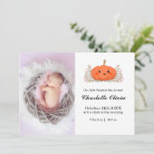 かぼちゃ 赤ちゃん 誕生 お知らせ カード (スタンド正面)