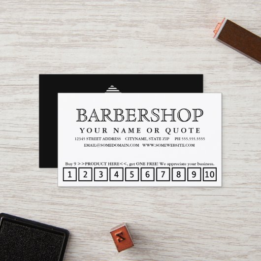 かみそりのストライプなロイヤリティのパンチカード ロイヤリティカード (正面/裏面インサイチュ)