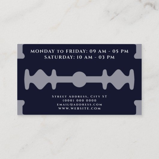 かみそりの形のロイヤリティカード  名刺 (裏面)