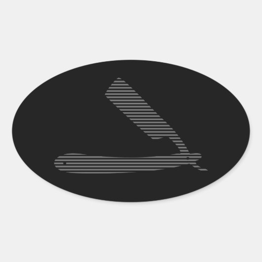 かみそりストライプ 楕円形シール (正面)