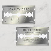 かみそりフェイク刃かみそり金属製ロイヤリティカード 名刺 (正面/裏面)