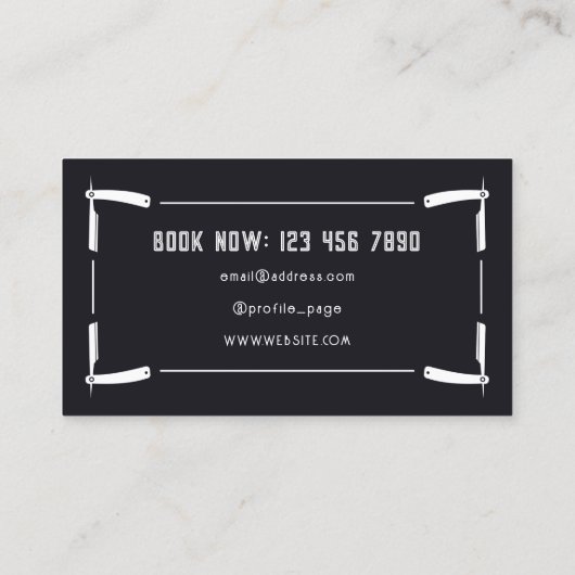 かみそりフレーム理容師スタイル 名刺 (裏面)