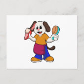 かみそり付きの美容師としての犬 ポストカード (正面)