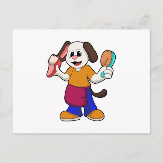 かみそり付きの美容師としての犬 ポストカード (正面)