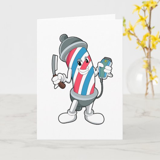 かみそり付きの美容師として カード (黄色い花)