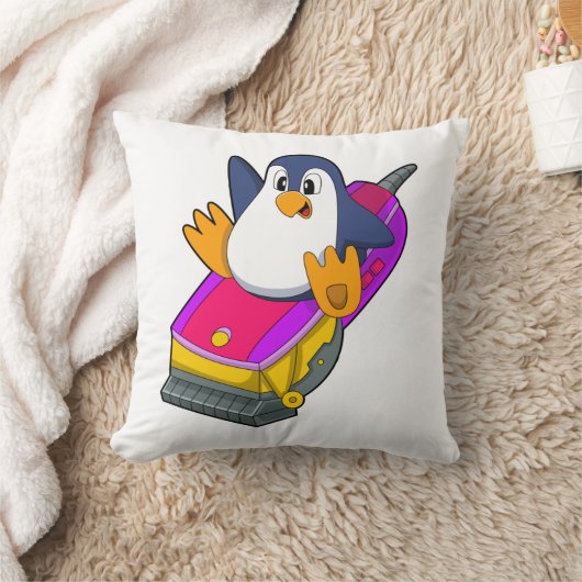 かみそり付き美容師としてのペンギン クッション (ブランケット)