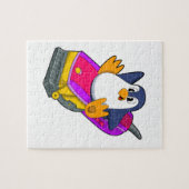 かみそり付き美容師としてのペンギン ジグソーパズル (横)