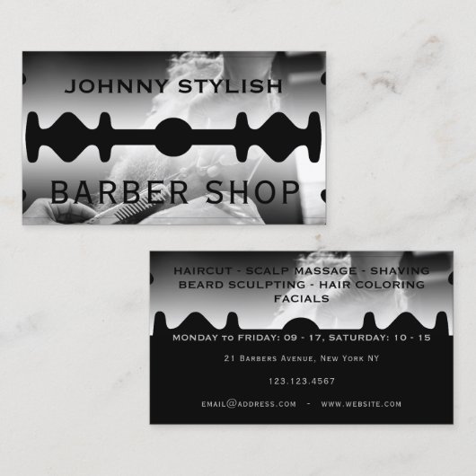 かみそり刃枠 名刺 (正面/裏面)