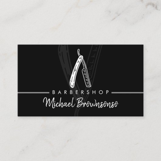 かみそり理容師ショップコイフ男性へァーヘアドレッサー 名刺 (正面)