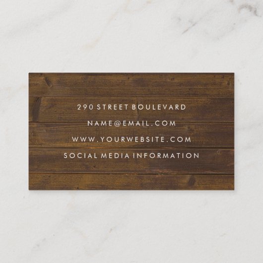 かみそり素朴ウッドホワイトボックス 名刺 (裏面)