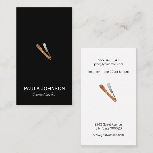 かみそり 名刺 (正面/裏面)