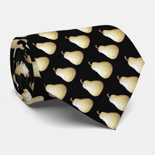 かみ傷黒が付いている緑のナシはスケッチのデザインの実を結びます ネクタイ (ロール)