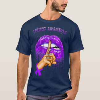 かみ唇てんかん認識度月 Tシャツ