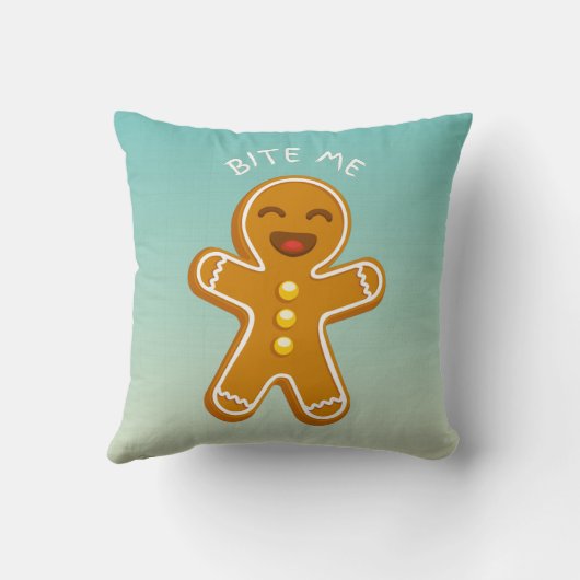 かむおもしろいジンジャーブレッドマンフェイクリネングラデーション クッション (裏面)