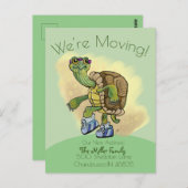 かめが速くてかわいいジョギングのかめが引っ越し先 ポストカード (正面/裏面)