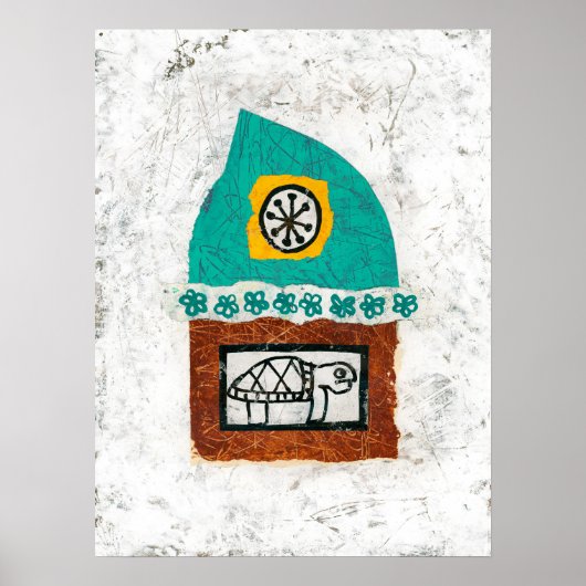 かめ切り魚が市場に行くポスターウォールアート ポスター (正面)