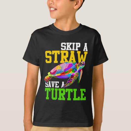 かめ救のスキップ – Climate Change Shirts Tシャツ (正面)