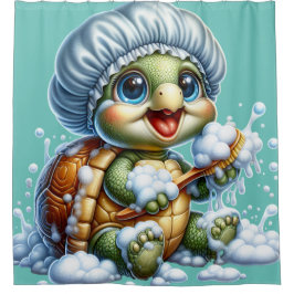 「かめ浴時間おもしろい」 シャワーカーテン