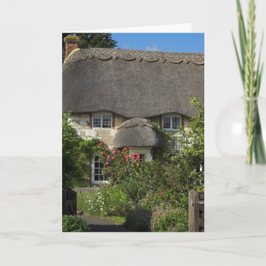 かやぶきにされたコテージ カード (正面)