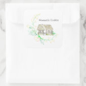 かやぶき屋根イングリッシュコテージスクエアステッカー スクエアシール (バッグ)