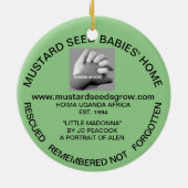 からしの種子はJCの孔雀によって-オーナメントのデザインを育てます セラミックオーナメント (裏面)