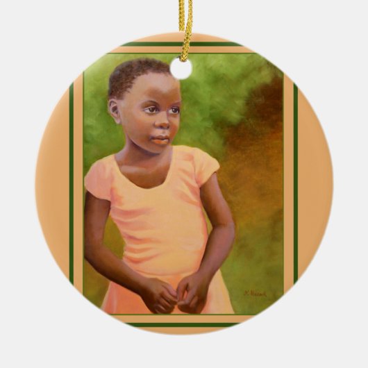 からしの種子はJCの孔雀によって-オーナメントのデザインを育てます セラミックオーナメント (正面)