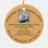 からしの種子はJCの孔雀によって-オーナメントのデザインを育てます セラミックオーナメント (裏面)