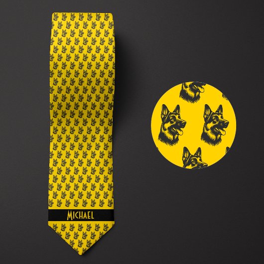 からしイエロードイツの羊飼い ネクタイ