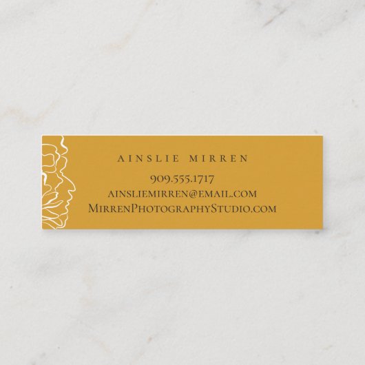 からし素朴黄単純フローラ スキニー名刺 (裏面)