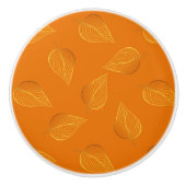 からし葉の金ゴールド模様 セラミックノブ (正面)