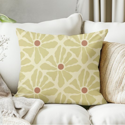 からし黄ファンキーボホハンドドロワー花 クッション