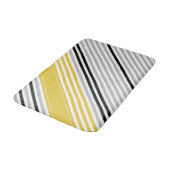 からし黄色、灰色、黒、白ストライプ色 バスマット (アングル)