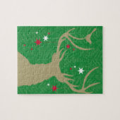 からつるす星を持つシカのシルエット ジグソーパズル (横)