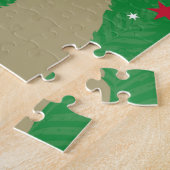 からつるす星を持つシカのシルエット ジグソーパズル (側面)