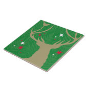 からつるす星を持つシカのシルエット タイル (側面)