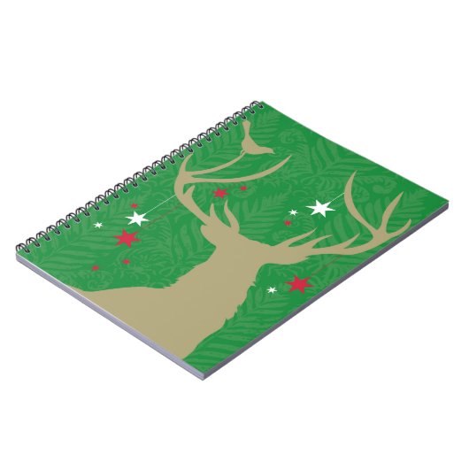 からつるす星を持つシカのシルエット ノートブック (左側)