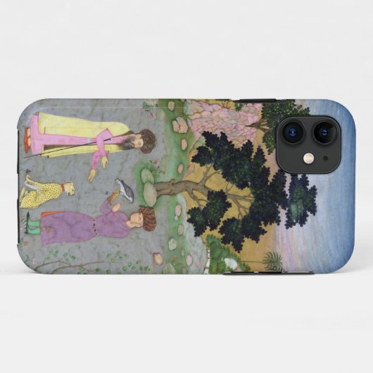 からの友達およびペットチータを持つファルコナー、 Case-Mate iPhoneケース (裏面(横))