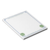 ～からの手紙 |シックな青いギリシャの鍵ボクウッドトピアリー ノートパッド (アングル)