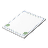 ～からの手紙 |シックな青いギリシャの鍵ボクウッドトピアリー ノートパッド (回転)