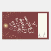 ~からの赤い非常に陽気なクリスマスツリーの贈り物 長方形シール (正面)
