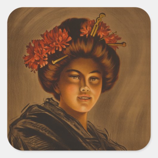 からま:ロマ日本のンス芸者女優 スクエアシール (正面)