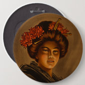 からま：ロマ日本のンス芸者女優 缶バッジ (正面&裏面)