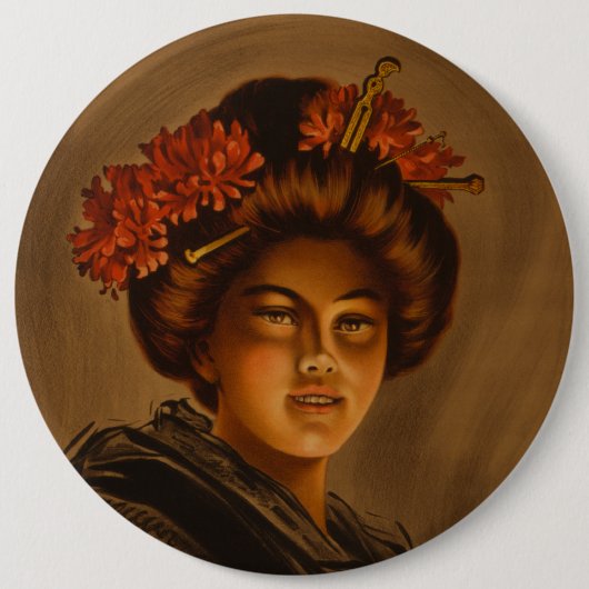 からま：ロマ日本のンス芸者女優 缶バッジ (正面)