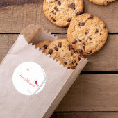 ~からエレガントの冬ミニマル赤(鳥)ショウジョウコウカンチョウ ラウンドシール