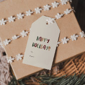 ～からカジュアルのグカラフルリーンハッピーホリデー ギフトタグ