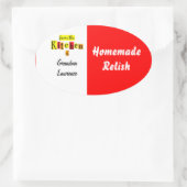 からキッチンレトロ赤イエローレシピ 楕円形シール (バッグ)