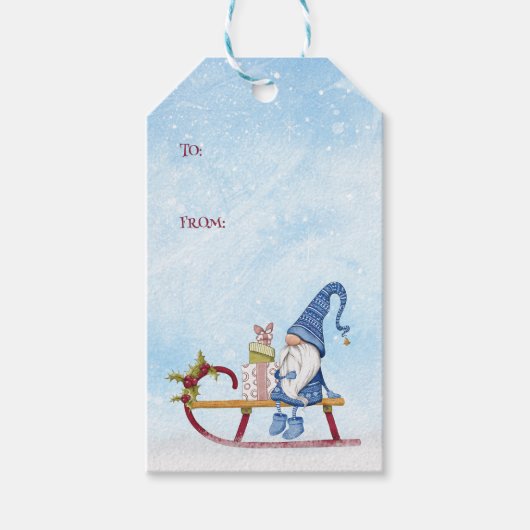 ～からクリスマス飾のソリの格言 ギフトタグ (正面)