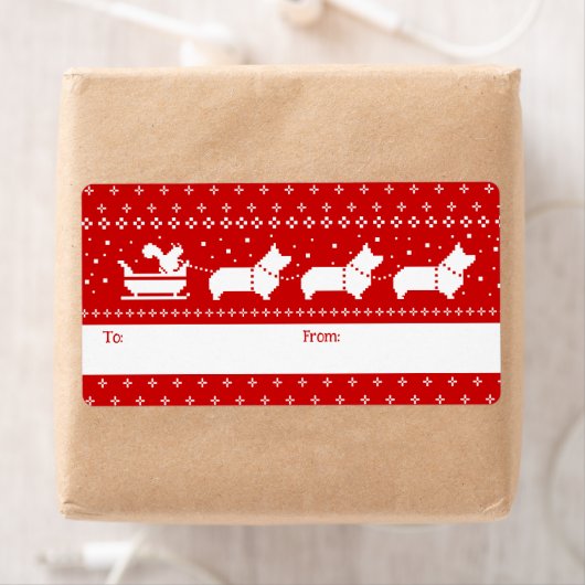 からコギスクリスマススススそり犬の休日 ラベル (インサイチュ)