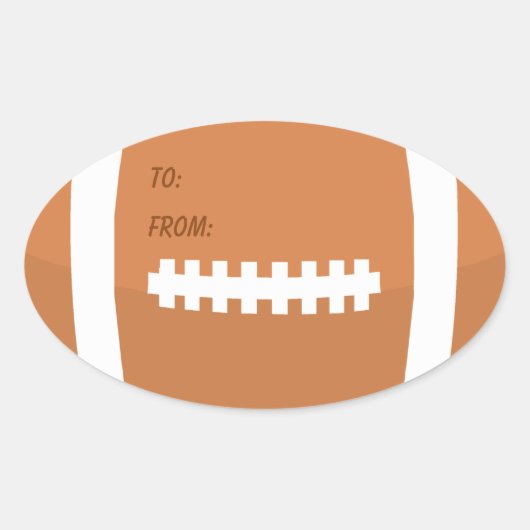 ～からサッカーの形をした男の子誕生日 楕円形シール (正面)